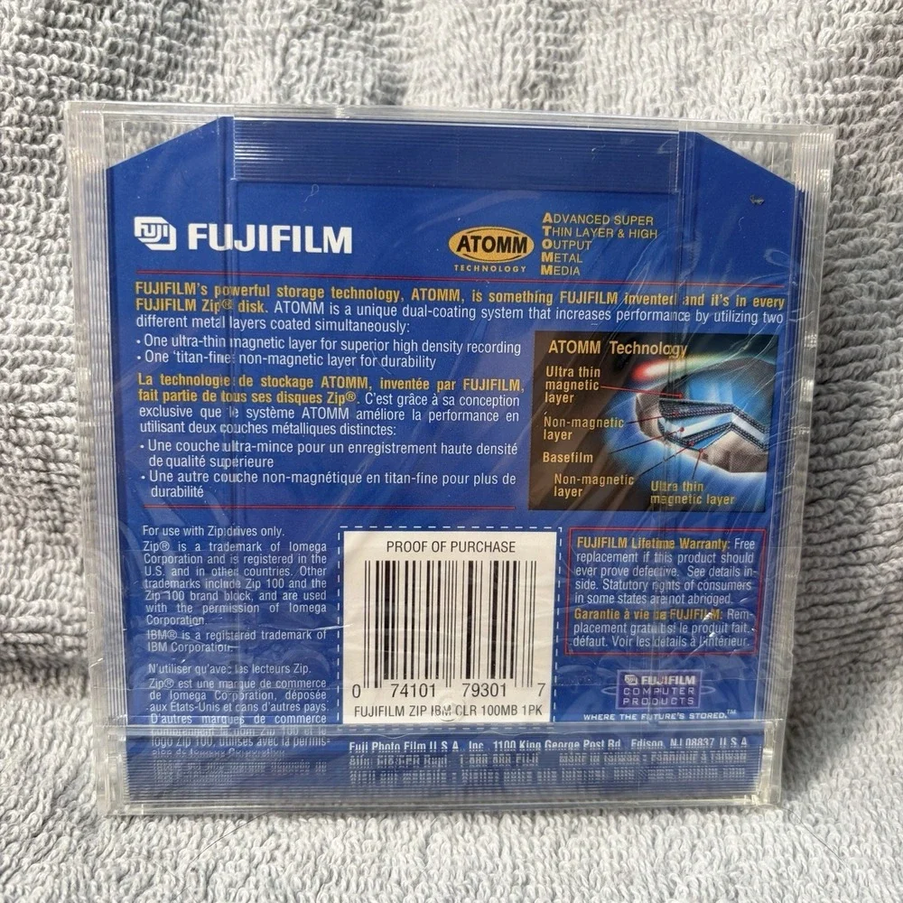 Lot of 2 - FujiFilm 100 MB IBM Formatted Disk Zip Drive Fuji Film - NEW SEALED